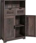 Large Storage Cabinet with 2 Adjustable Drawers & 2 Shelves, Dark Brown B390276