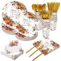 410 Pcs Terracotta Paper Plates and Napkins Set Disposable Party Tableware R4609