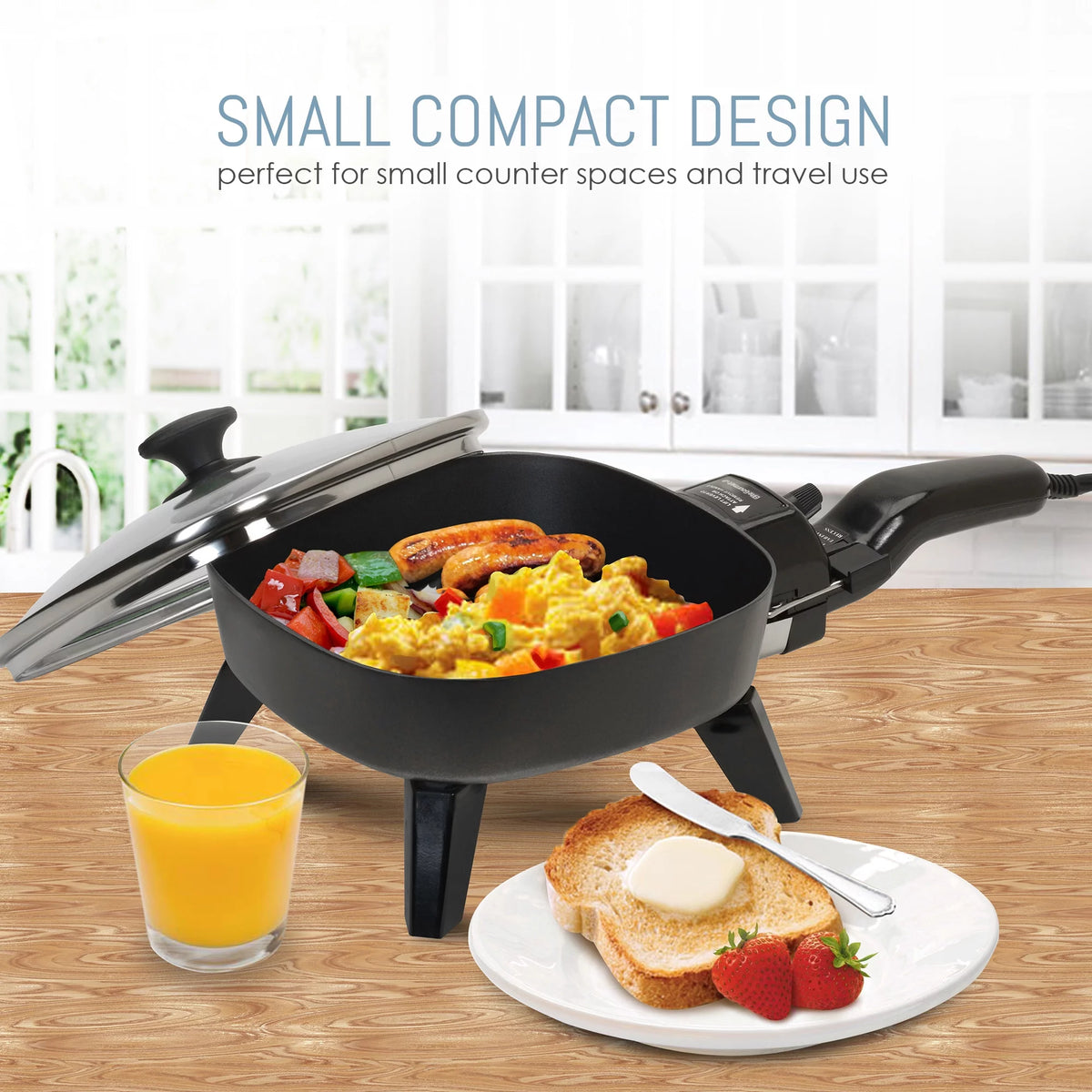 7" Electric Skillet with Glass Lid C822879