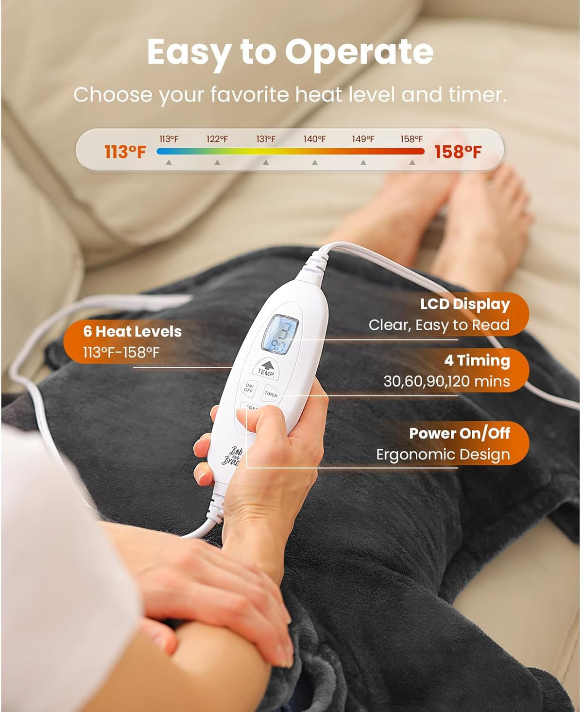 Weighted Electric Heating Pad, 24"x34" N3507