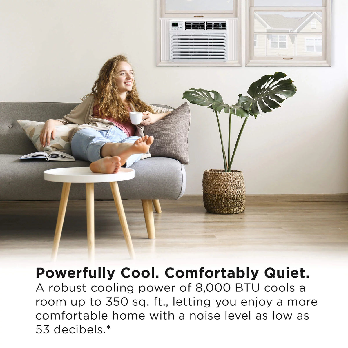 8000 BTU Smart Window Air Conditioner with Remote, White S903