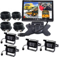 4X 4Pin 18 LED IR Car Reversing Backup Camera + 7" LCD 4CH Split Monitor Kit J2317