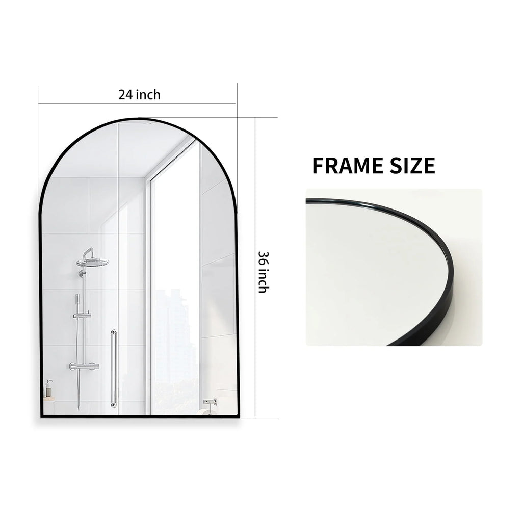 Wall Mounted Mirror, 20 x 30 Arch Gold J263