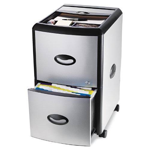 2-Drawer Mobile File Cabinet with Lock, Metal B6769