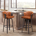 Set of 2 Faux Leather Swivel Bar Stools S751