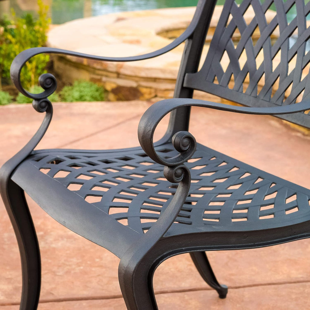 Black Sand Cast Aluminum Chairs 2-Pcs Set K235951
