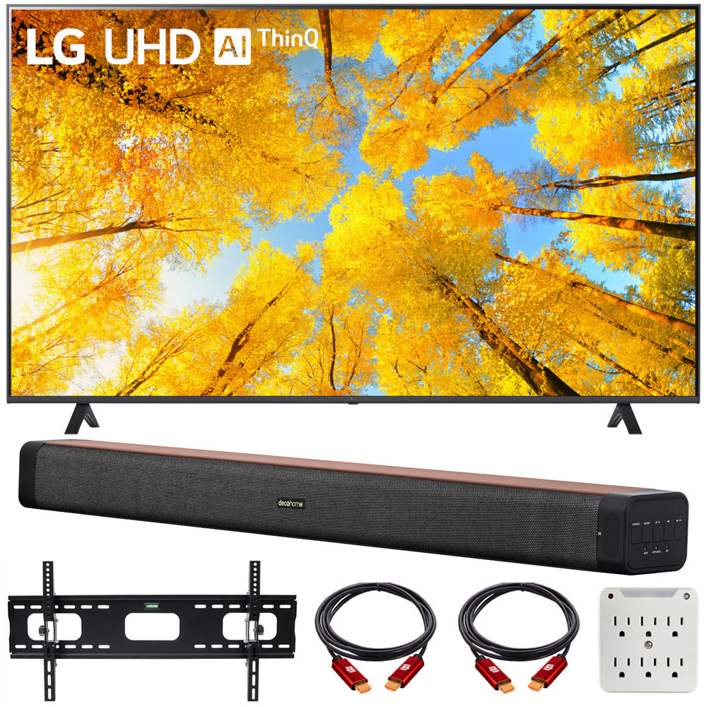 43 Inch 4K UHD Smart TV Bundle with Soundbar, TV Wall Mount Bracket and Surge Adapter T936774