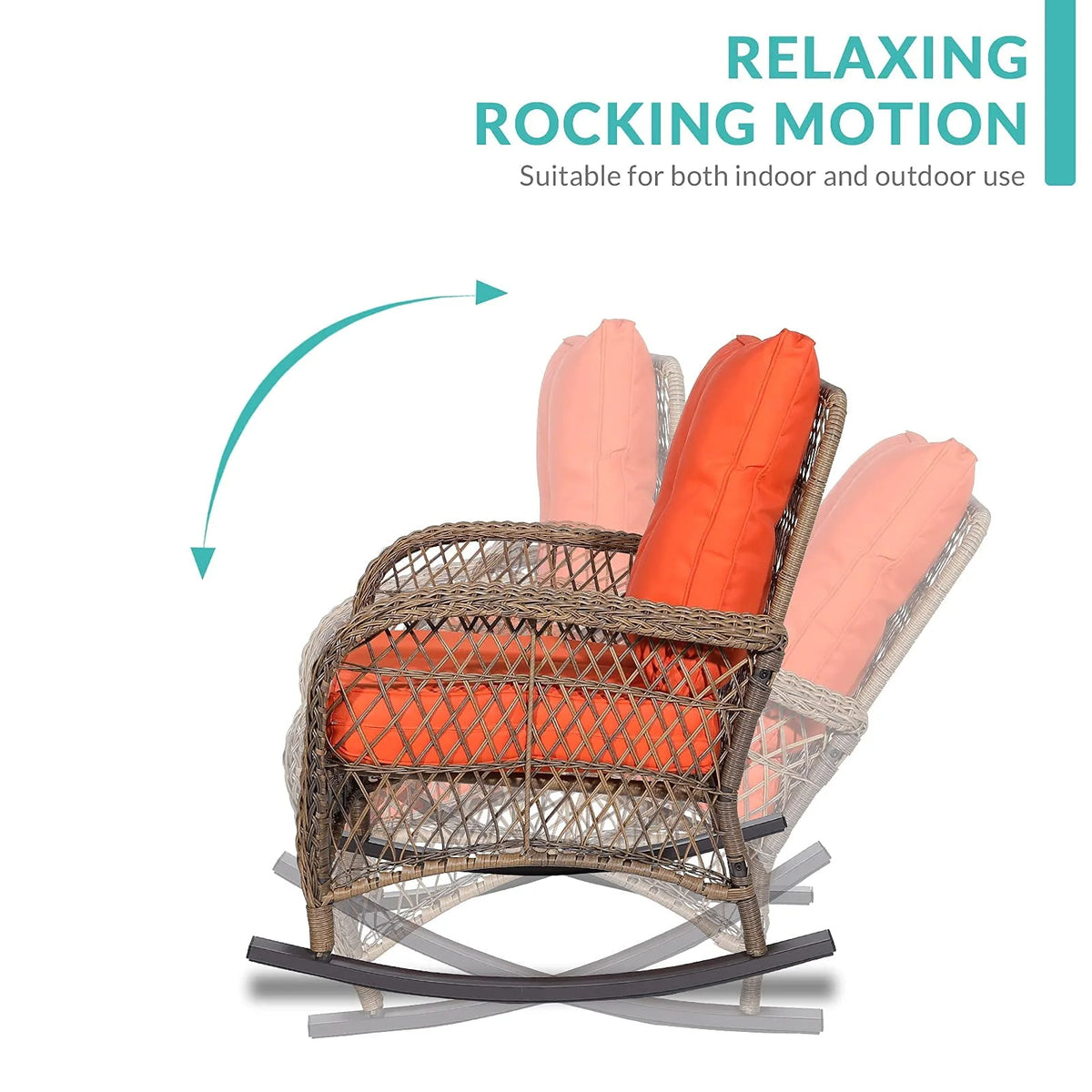Outdoor Wicker Rocking Chair with Cushions U6658