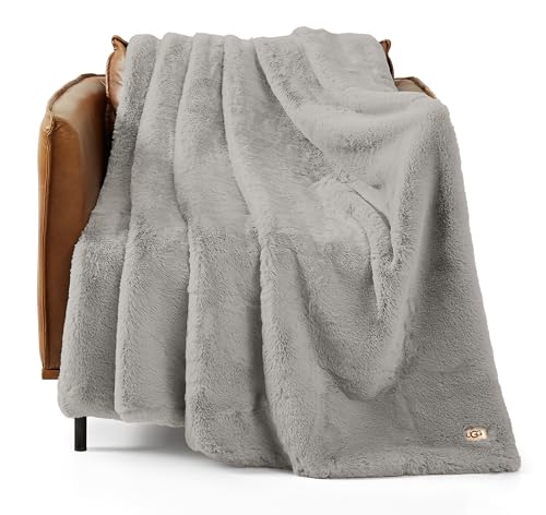 Charcoal Dark Grey 50-inch x 70-inch Faux Fur Throw Blanket B48413