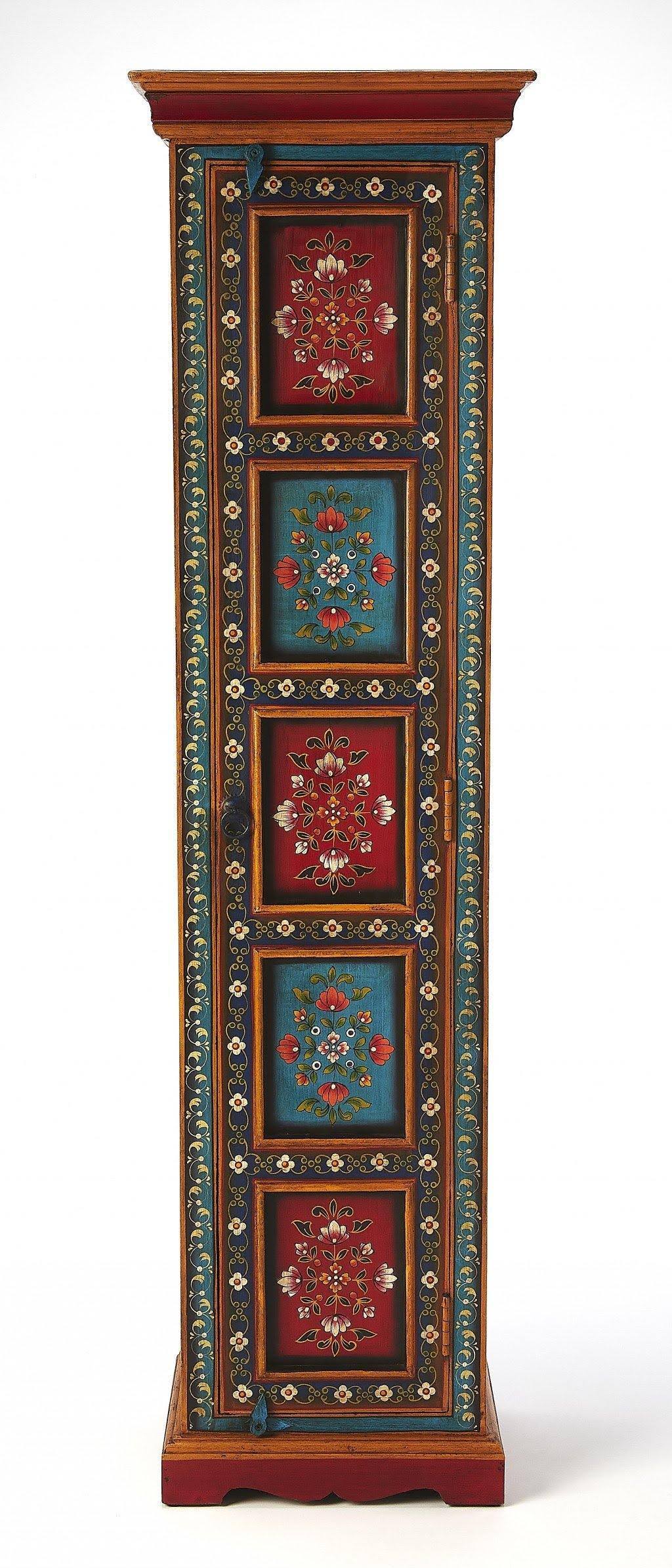 Tall Hand Painted Cabinet B557