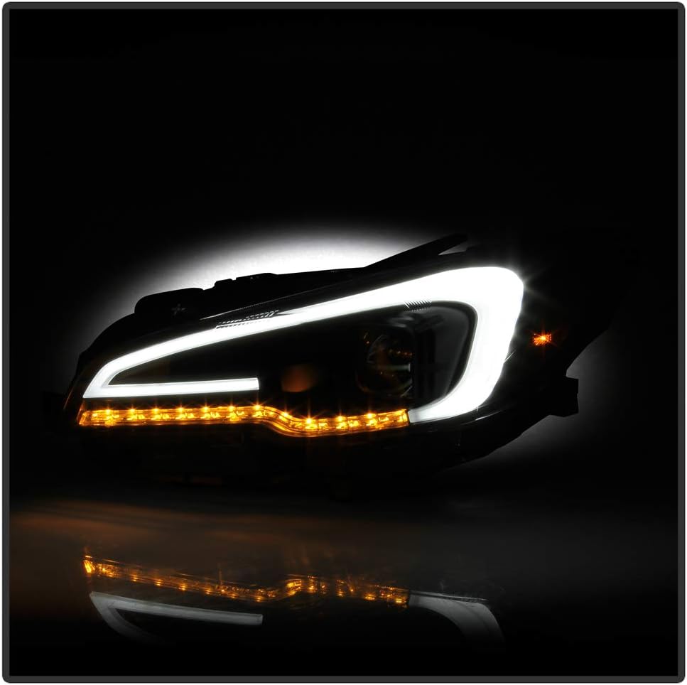 Black Housing LED Tube Projector Headlights Pair B240788