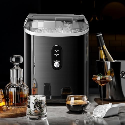 Countertop Ice Maker with Soft Chewable Pellet Ice, 34lbs/24Hrs, Portable Ice Machine with Ice Scoop, Black U9863