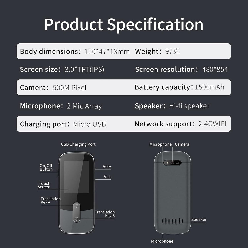 127 Language Voice Image Translator with Wi-Fi Hotspot Connection Q725960