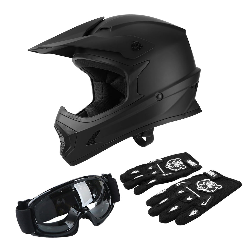Black Youth Kids Full Face Motocross Helmet M33586