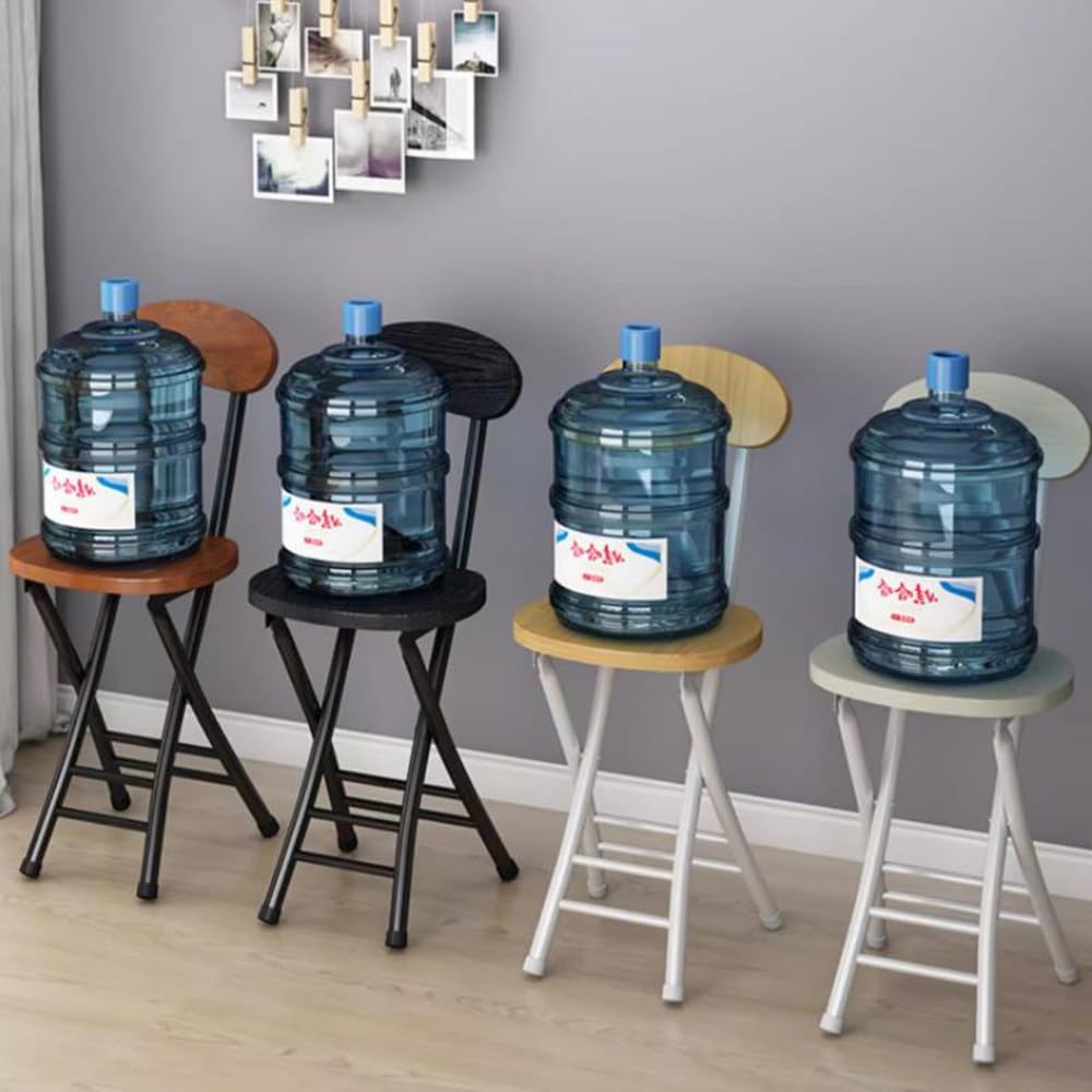 18" Black Foldable Counter Height Bar Stools with Backrest E384640