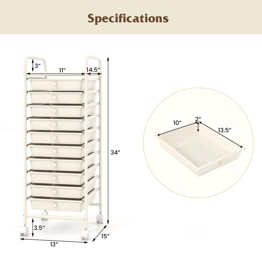 10 Drawer Storage Cart V940856