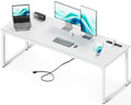 71 Inch White Computer Desk with USB Ports X776