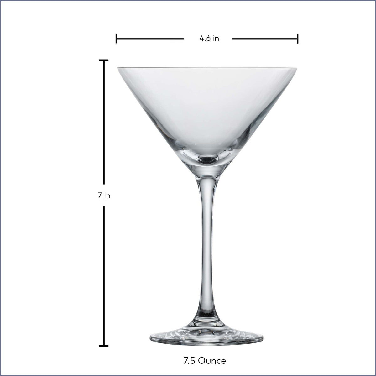 Martini Glass Set of 6 Dishwasher-Safe Tritan Crystal 8.5 Ounce T182