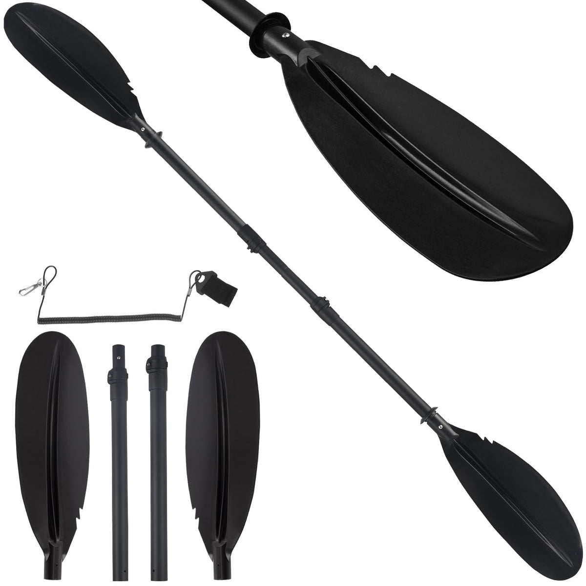 Telescopic Canoe Paddle 70inch to 95inch Black M4683