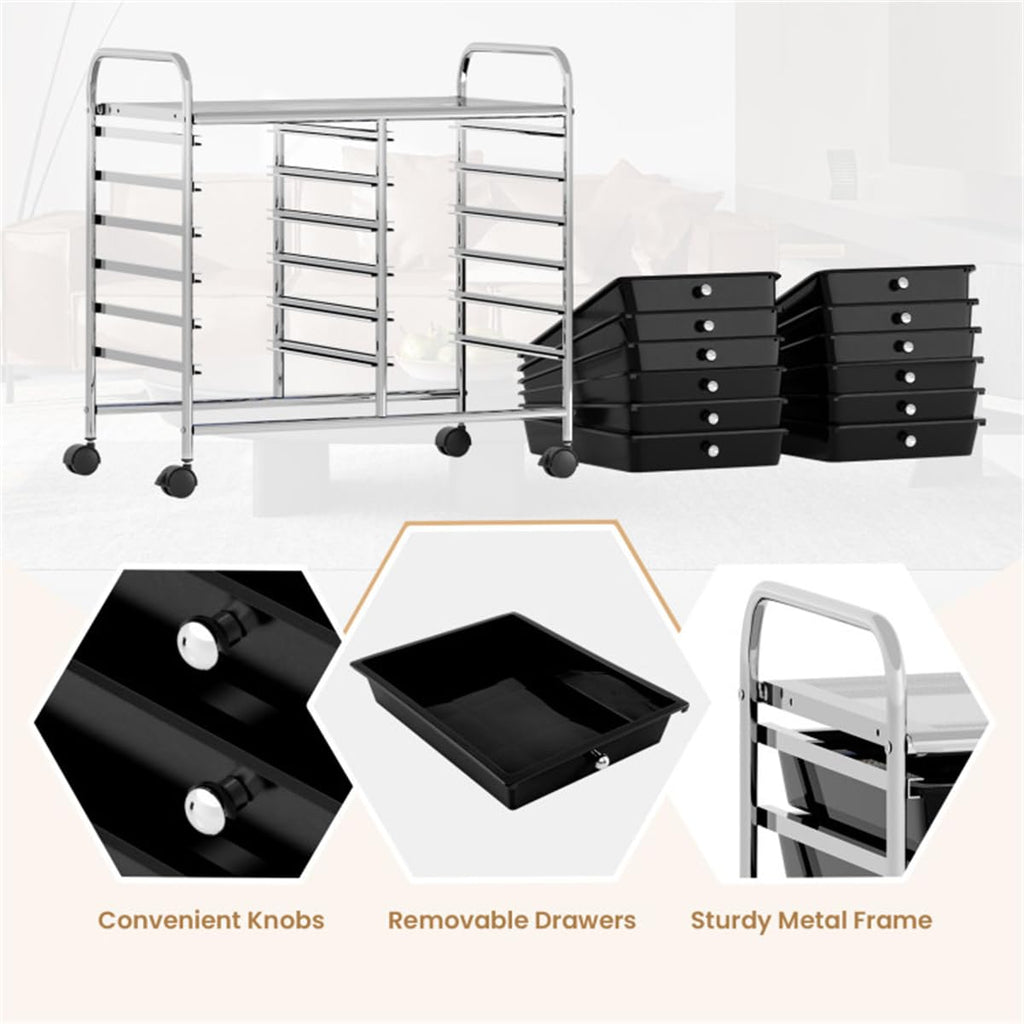 12 Drawer Rolling Storage Cart with Wheels O56942