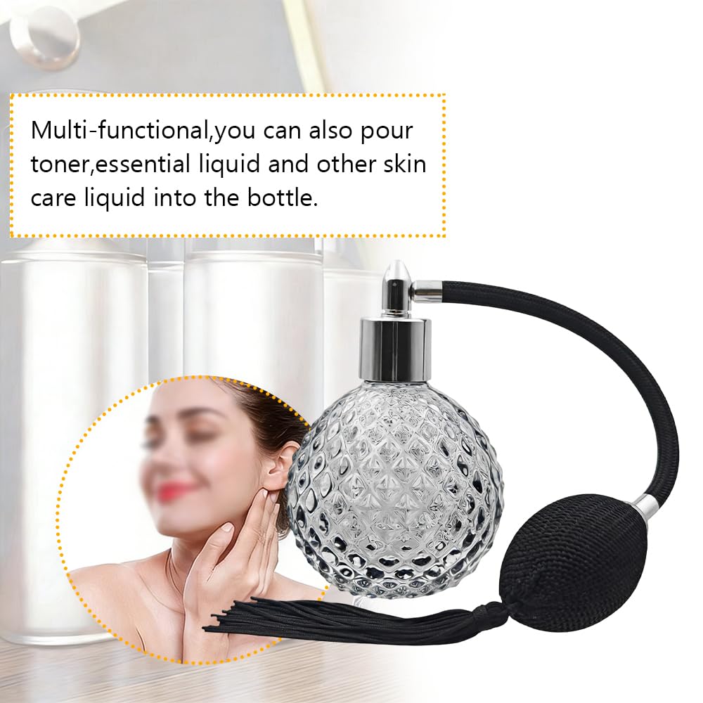 80ml Refillable Black Glass Perfume Atomizer Bottle B805