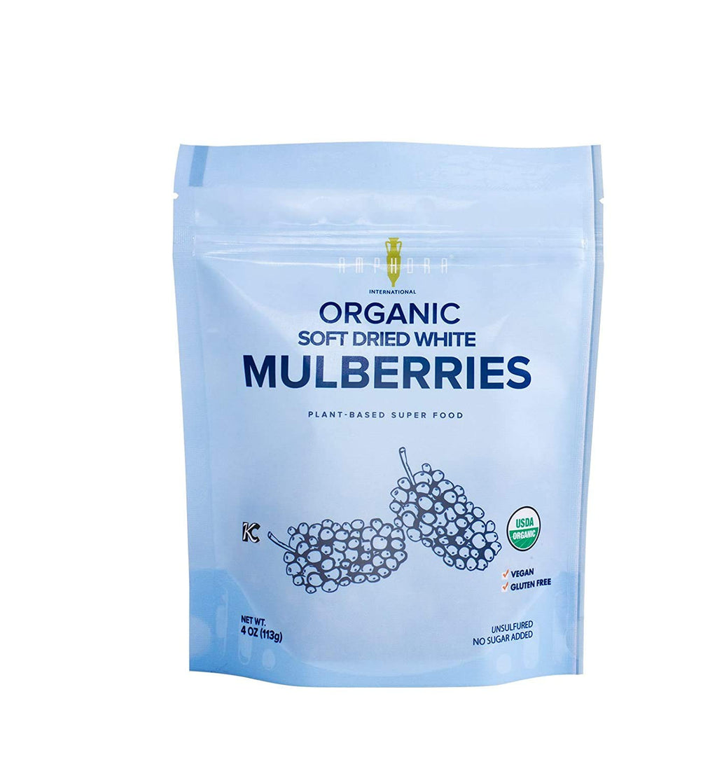 Organic Soft Dried White Mulberries 4 Ounce B979727
