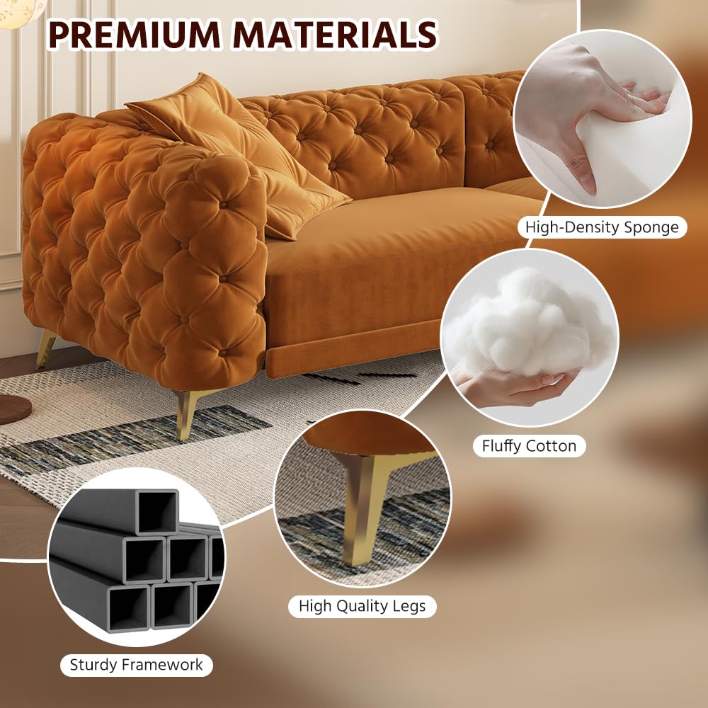 Velvet Pull Out Sofa Bed King with Ottoman M26632