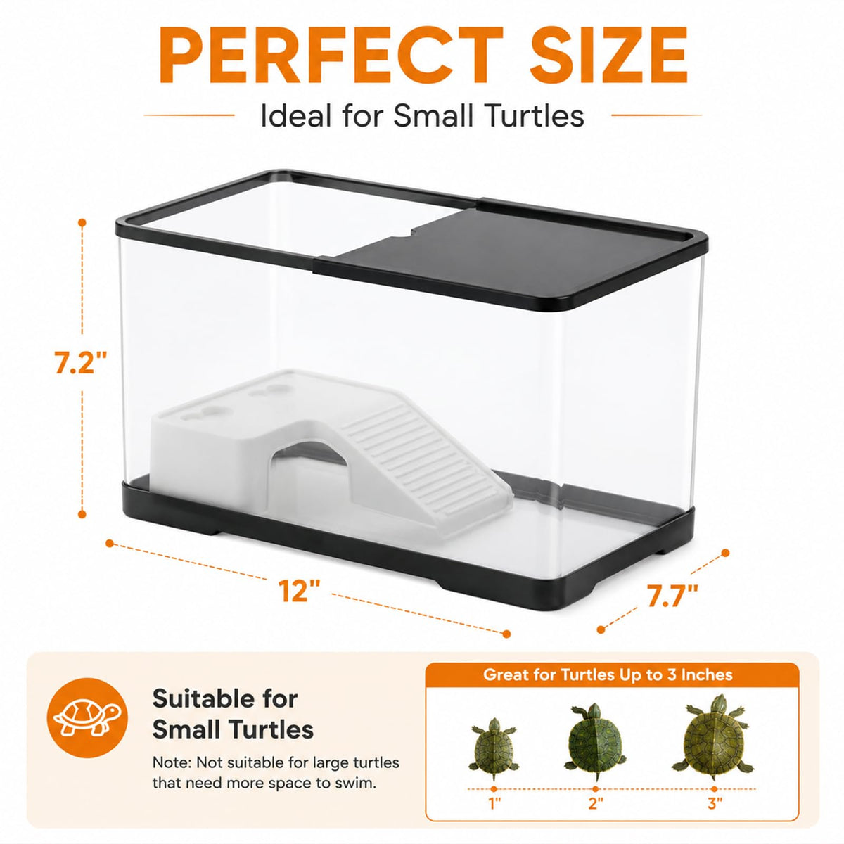 Acrylic Aquarium Starter Kit with UVB/UVA Lamp, Filter, Basking Platform & Lid N377