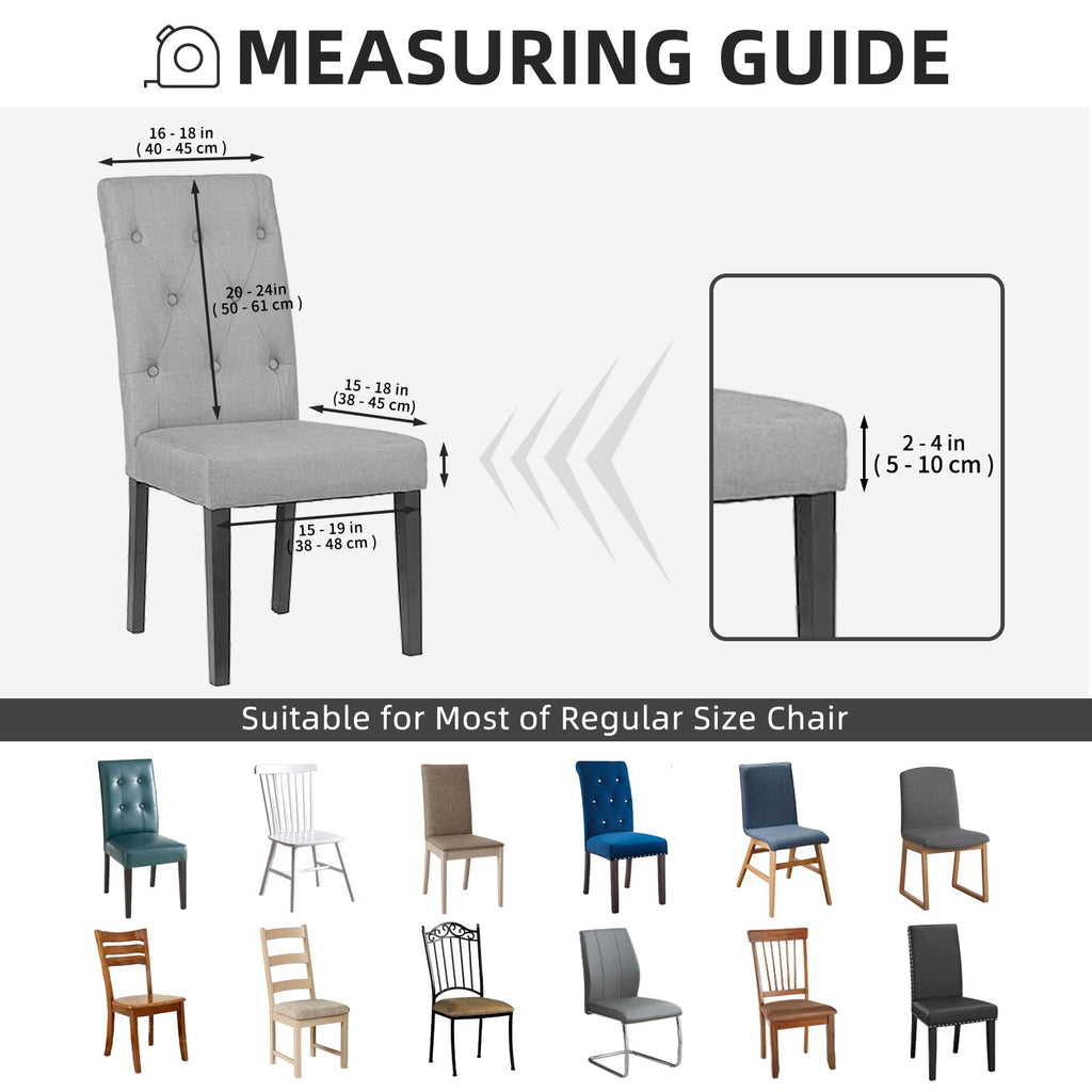 Black Stretch Dining Room Chair Slipcovers Set of 4 X7112