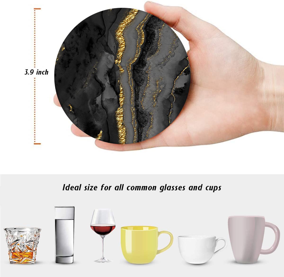Set of 6 Ceramic Stone Coasters K5046