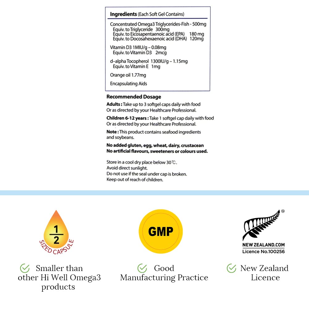 Omega 3 Fish Oil 500mg Softgels B76024