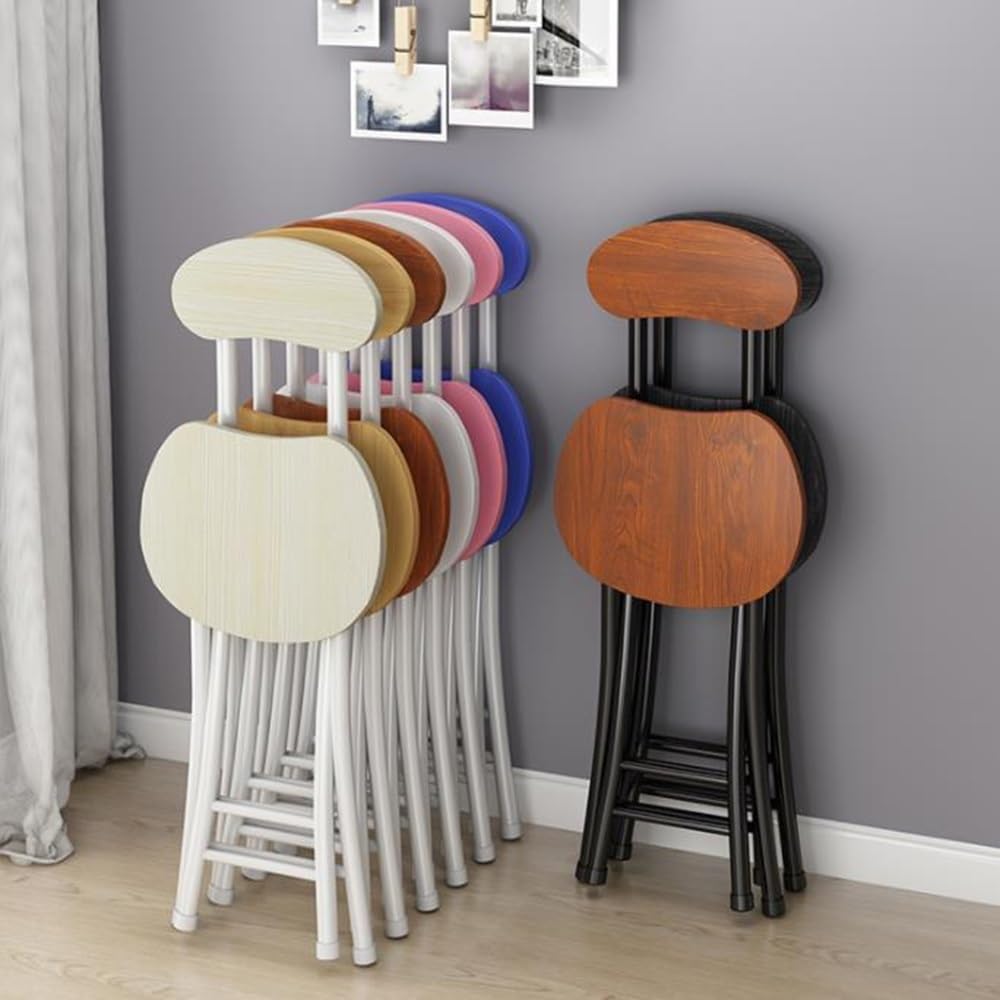 18" Black Foldable Counter Height Bar Stools with Backrest E384640