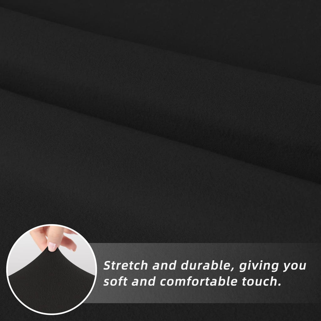 Black Stretch Dining Room Chair Slipcovers Set of 4 X7112