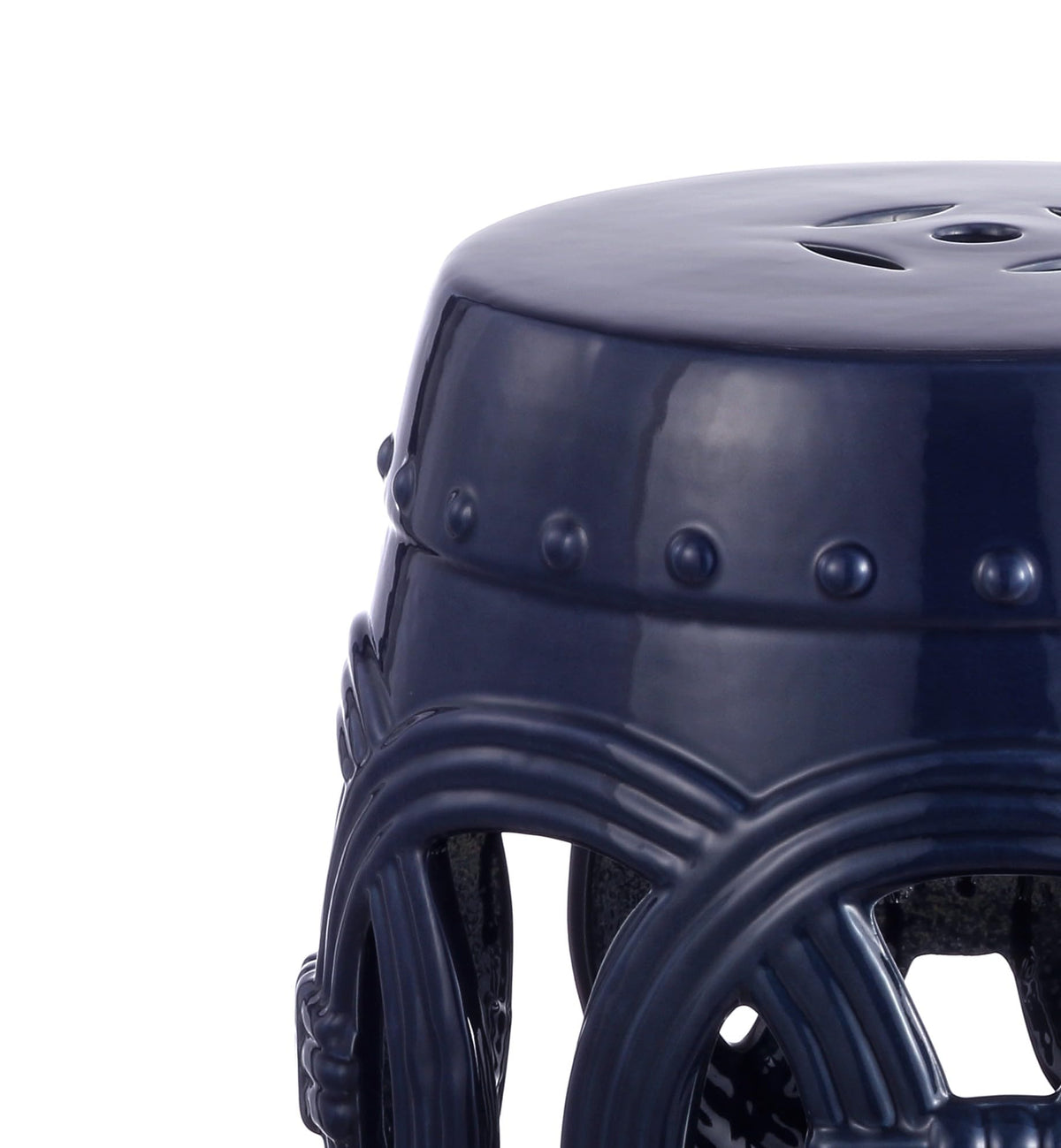 Navy Ceramic Garden Stool Side Table F2159