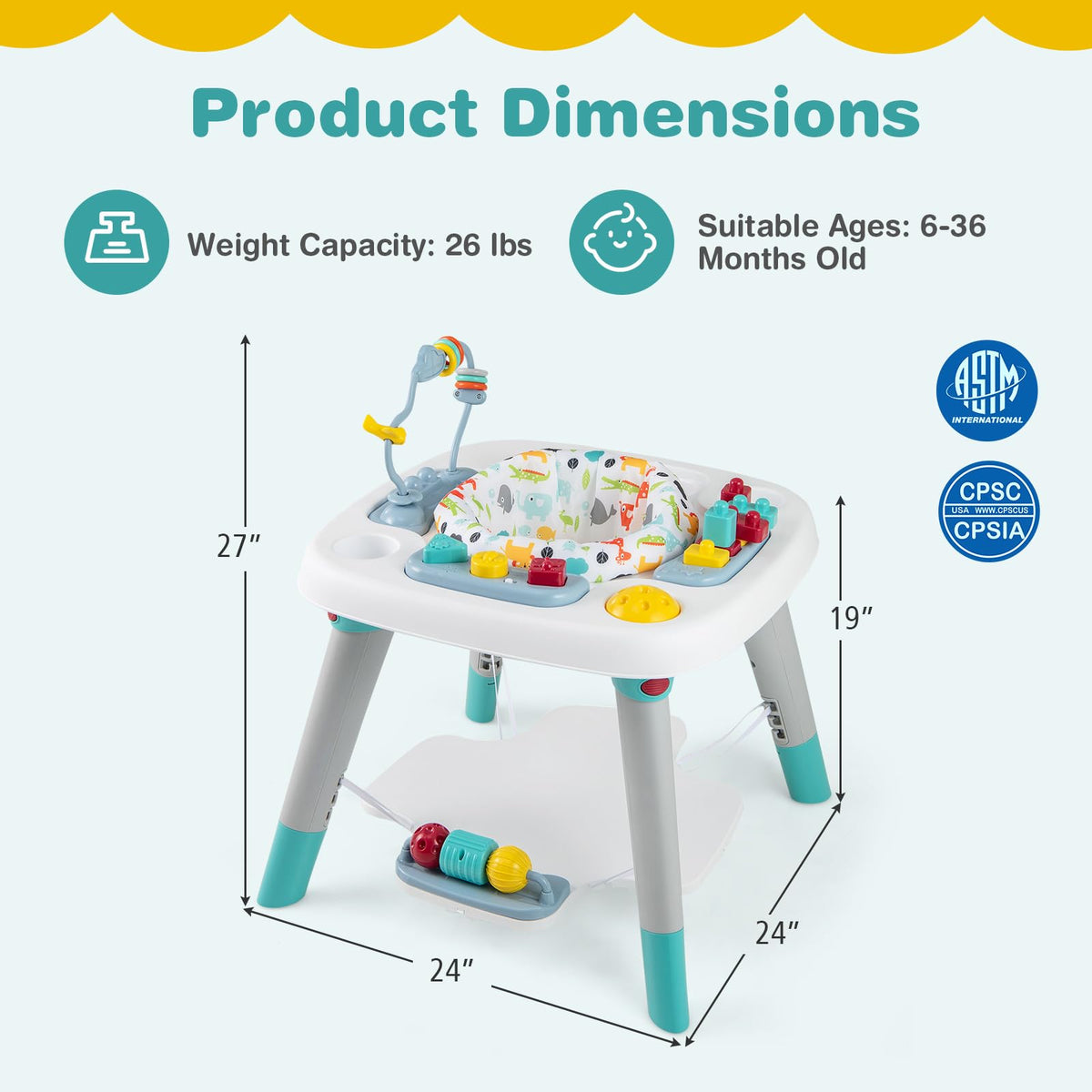 6-in-1 Baby Activity Center with Rotating Seat P79123