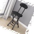 18" Black Foldable Counter Height Bar Stools with Backrest E384640