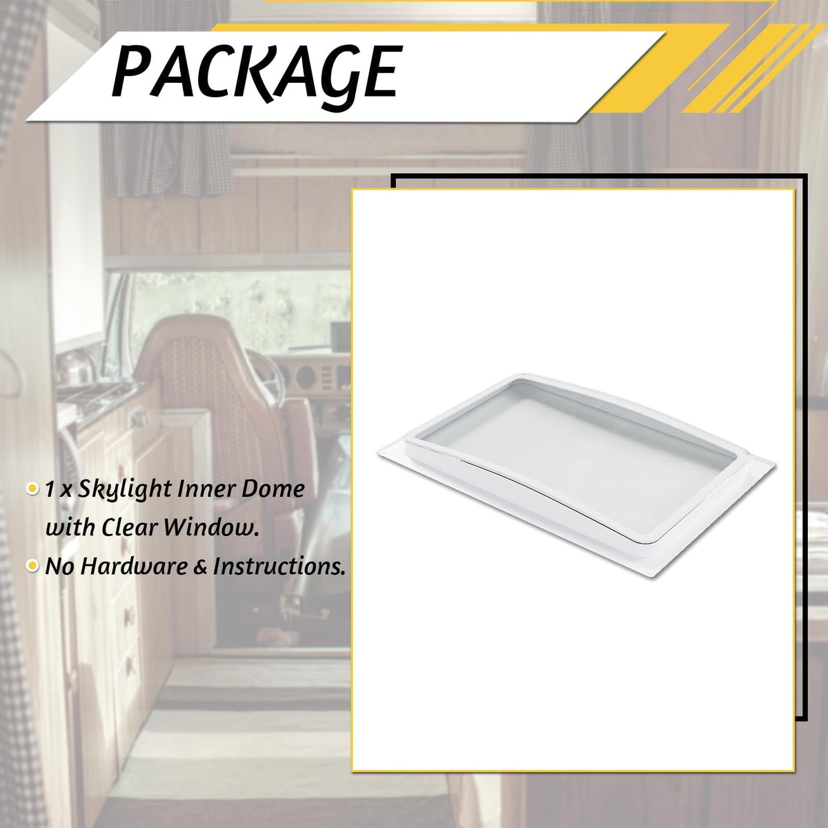 24" Shatterproof Clear RV Skylight Dome Cover P10308