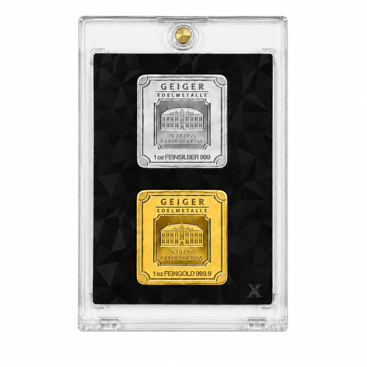 Square Bar Display Case, Magnetic One Touch Bullion Holder, 1 oz (2 Slots) H75482