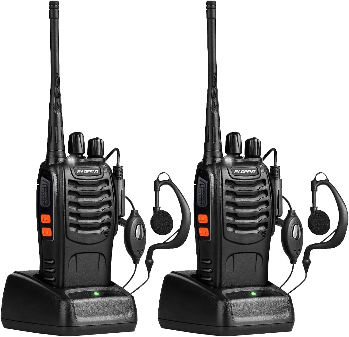 UHF Handheld Rechargeable Walkie Talkies Pack of 2 with Earpiece M896672