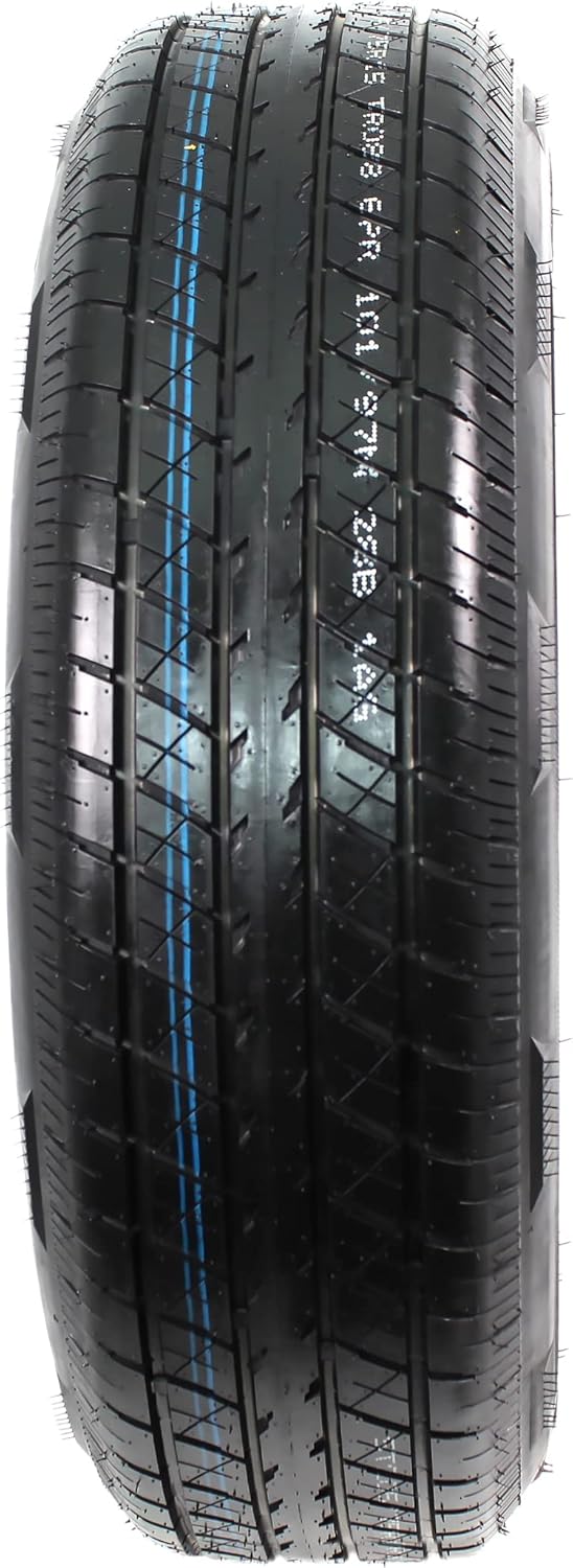 Radial Trailer Tire On Rim ST205/75R15 15 5 Lug Wheel White Modular V523947