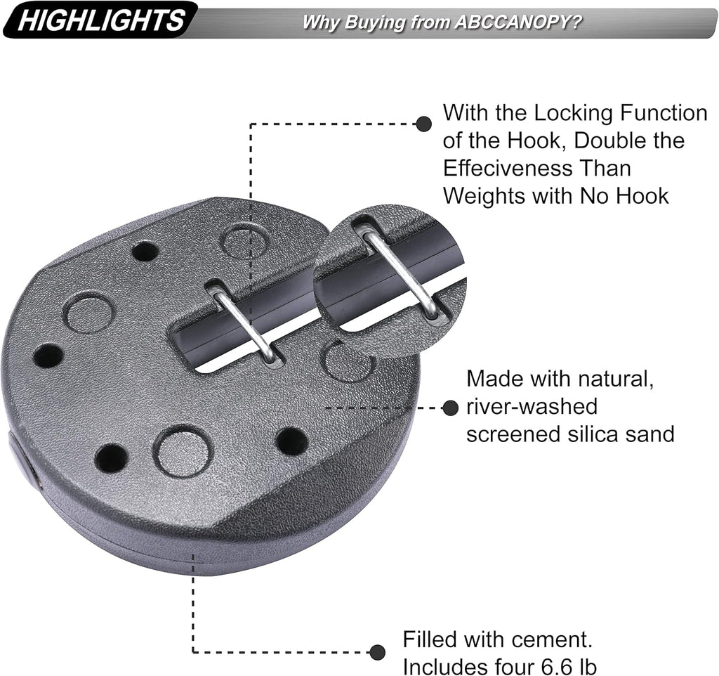Deluxe Canopy Weights with Lock, 4Pack (27LB) P435467