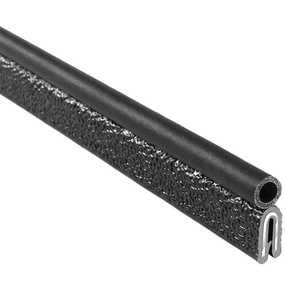 Trim Seal with Top Bulb, 25’ Length, PVC Plastic with EPDM Rubber Seal, Pack of 2 N8205
