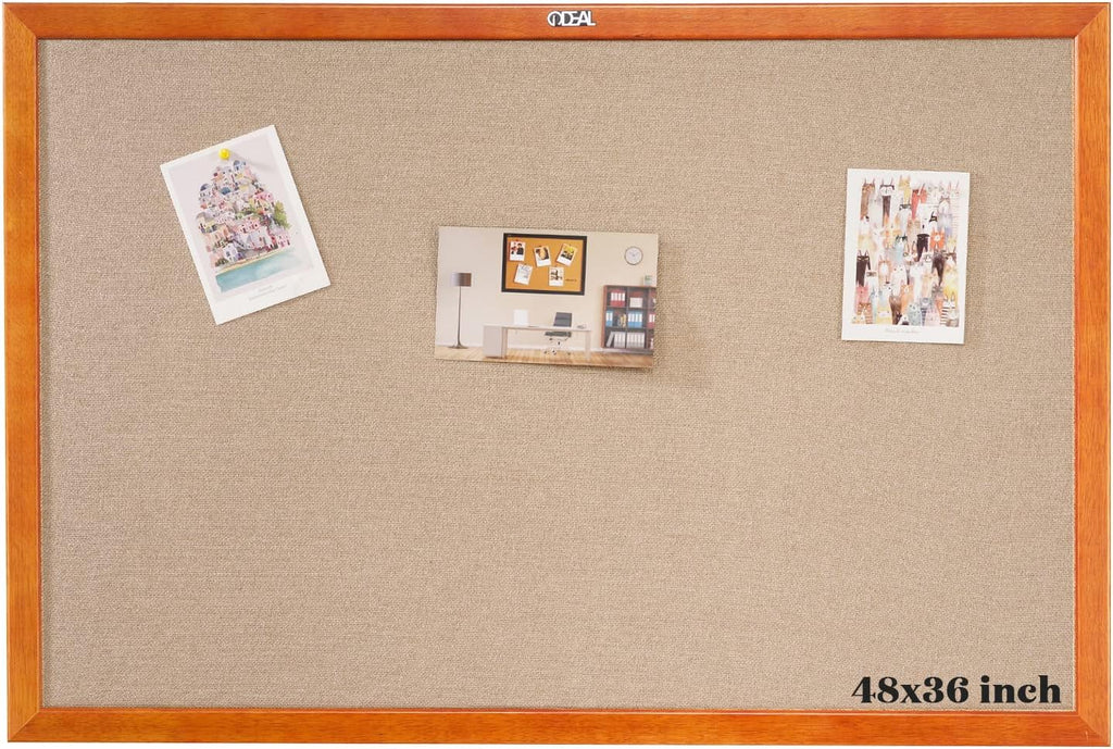 100% Wood Framed Canvas Wall Mounted Bulletin Board 48x36'' H976888