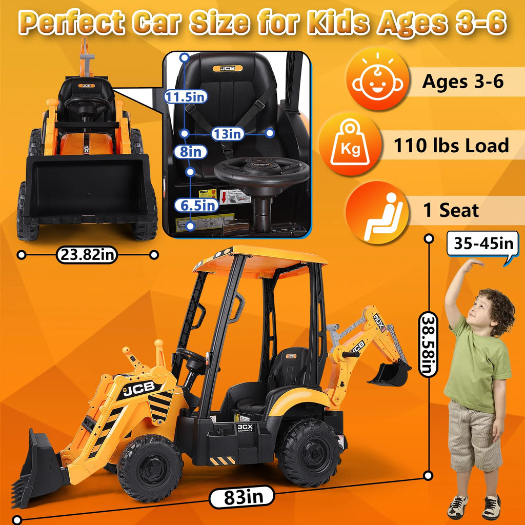 2 in 1 Kids Ride on Car Excavator & Bulldozer I734
