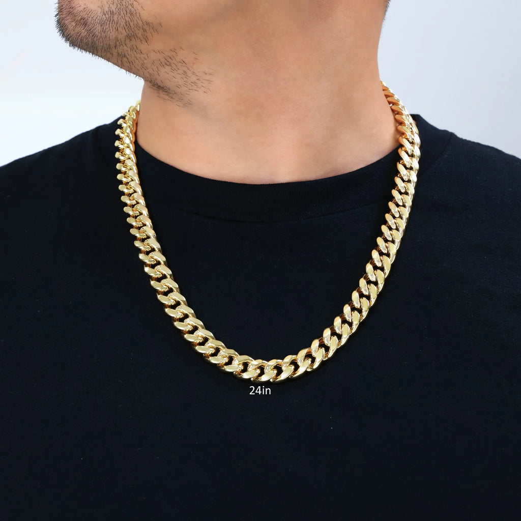 14k Yellow Gold Miami Cuban Link Chain Necklace 20" - 30" Q830809