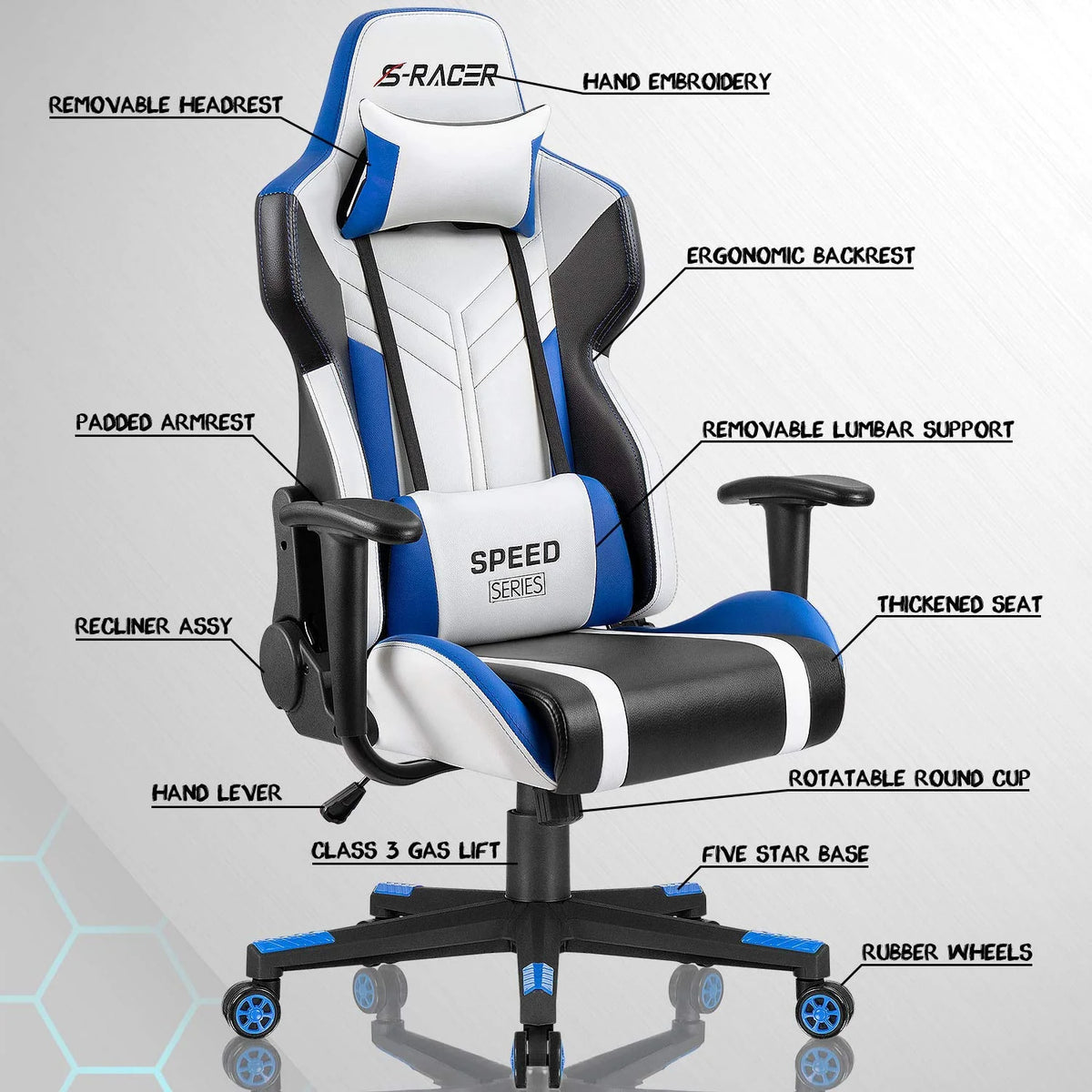 Ergonomic High Back PU Leather Gaming Chair A728