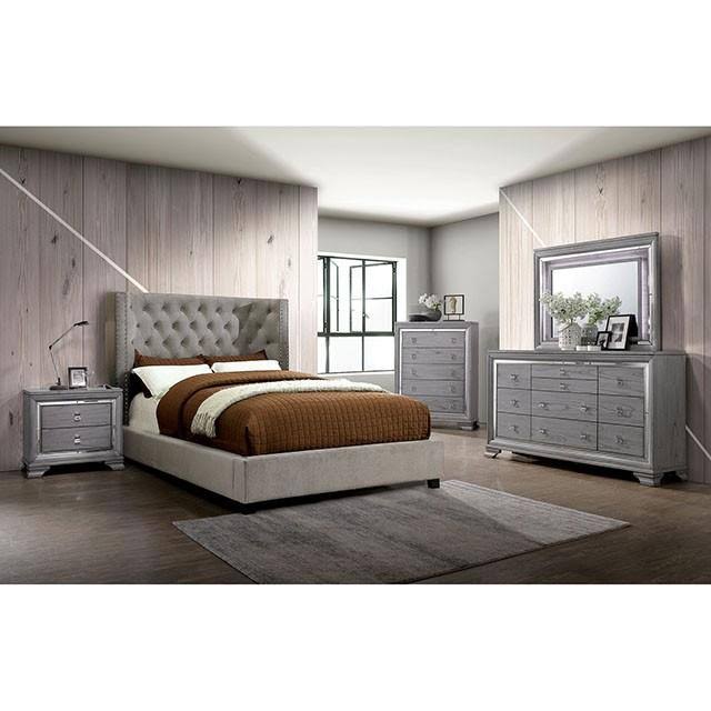 Gray Transitional Queen Bed M39347