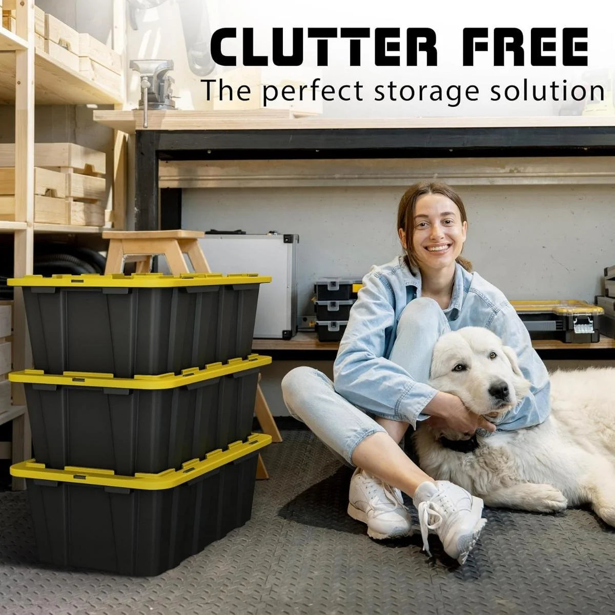 12 Gallon Clear Plastic Storage Bin with Latching Lids M28917