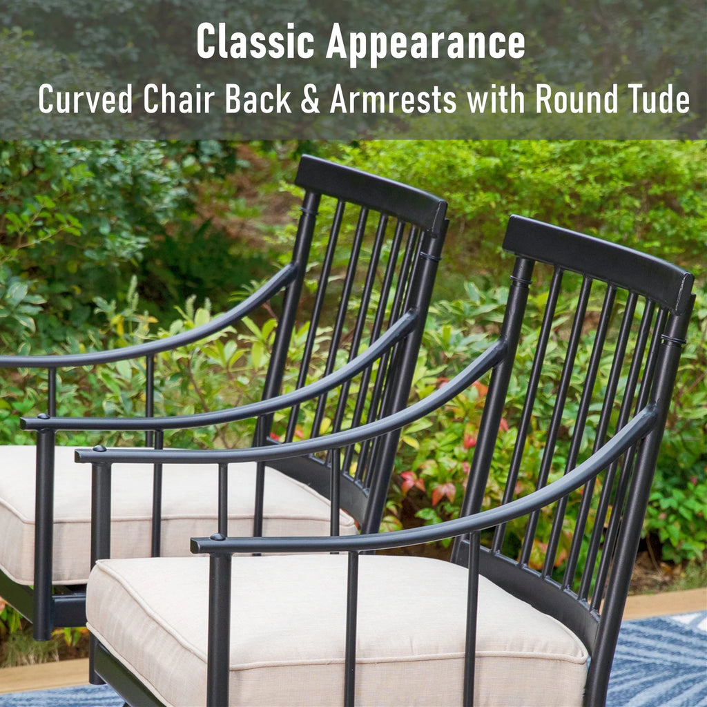 7-Piece Outdoor Dining Set with 6 Swivel Cushioned Chairs & Rectangular Table E539012