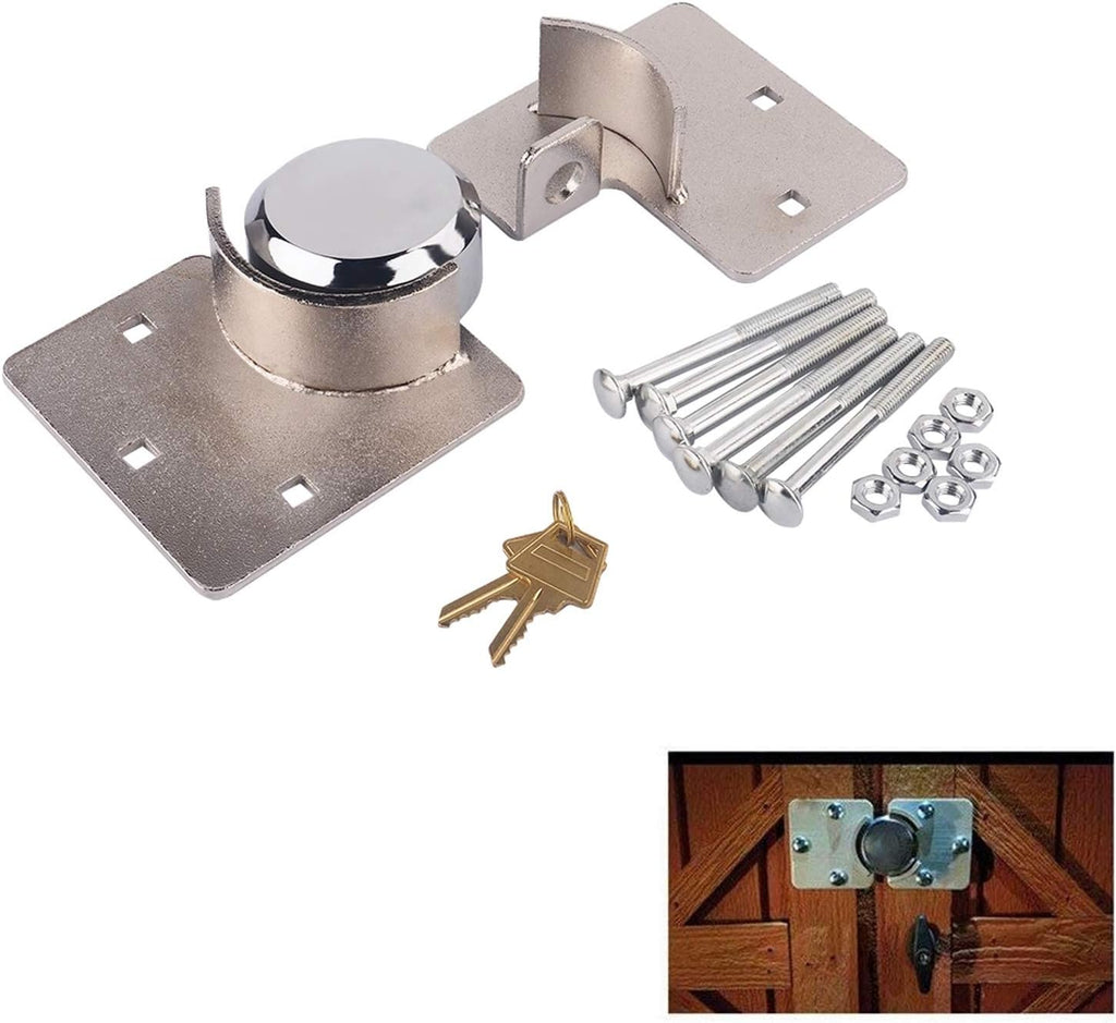 Heavy Duty Steel Padlock and Hasp Set with Bolt O770674